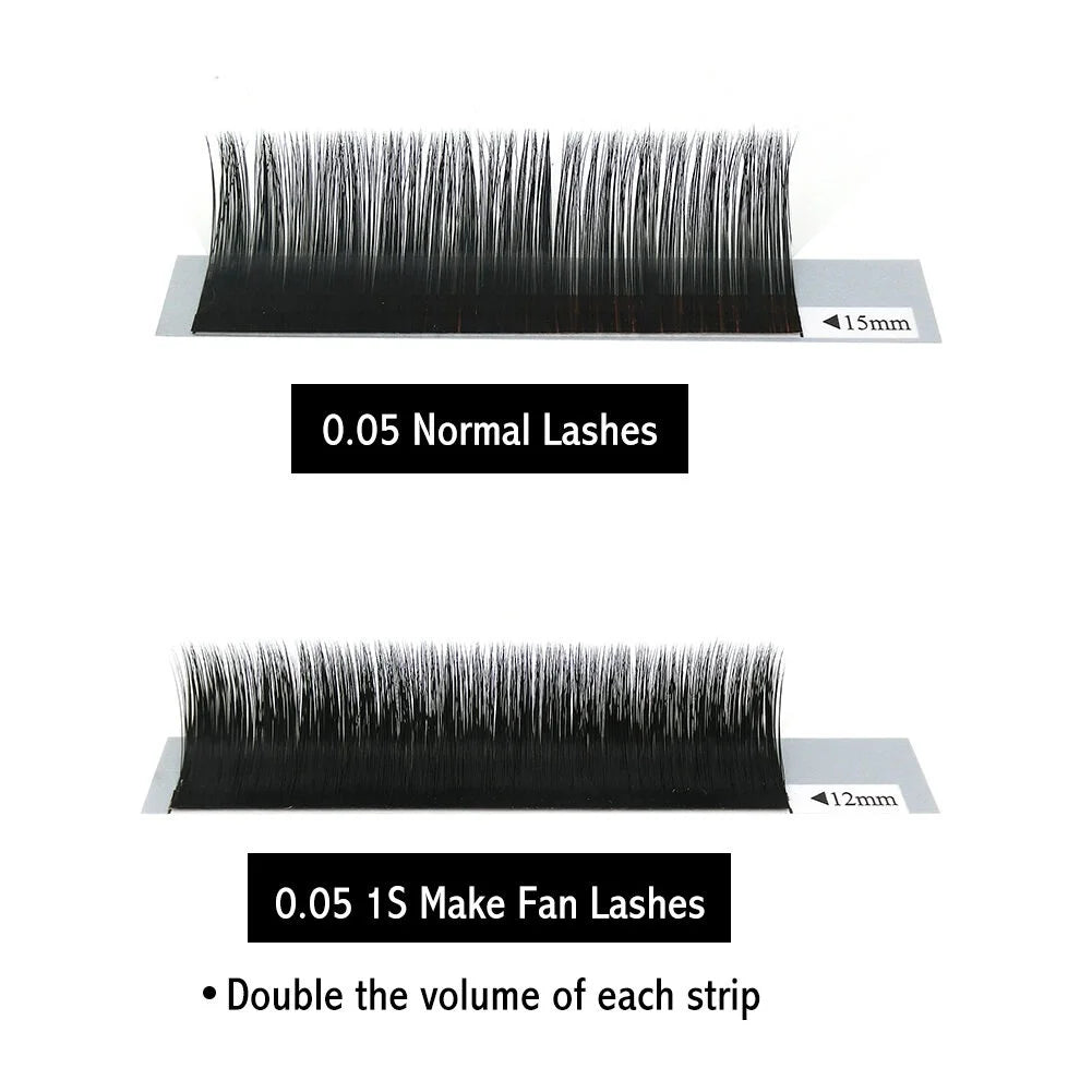 Volume Black Lashes-Easy fan 0.05