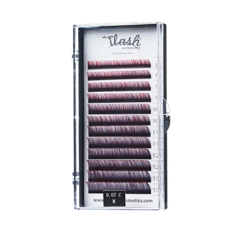 Volume Ombre Color Lashes C 0.07 Mix lengths 8-13mm (12lines)